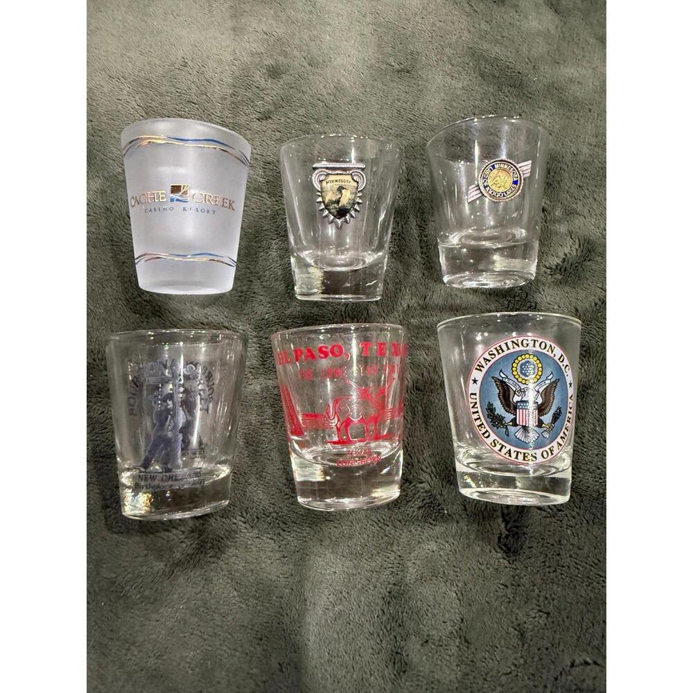Lot of 6 VTG United States Shot Glasses